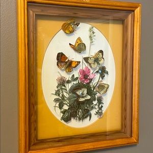 Vintage 3D Decoupage Butterfly Cottagecore Art - Ready to hang
